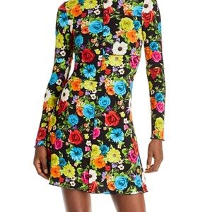 Alice + Olivia Vibrant Floral Long Sleeve Dress